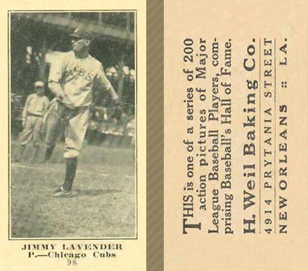 1916 Weil Baking Co. Jack Lapp #98 Baseball Card