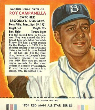 1954 Red Man Tobacco Roy Campanella #13 Baseball Card