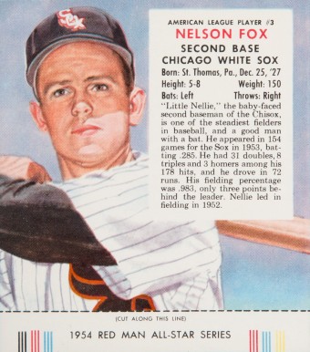 1954 Red Man Tobacco Nelson Fox #3 Baseball Card