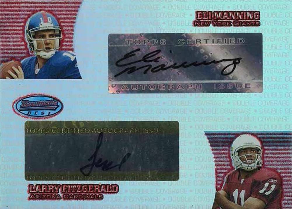 2004 Bowman's Best Double Coverage Autographs Fitzgerald/Manning #DCAMF Football Card