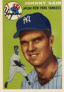 1954 Topps Johnny Sain #205 Baseball Card
