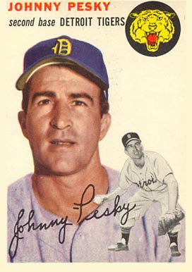1954 Topps Johnny Pesky #63 Baseball Card