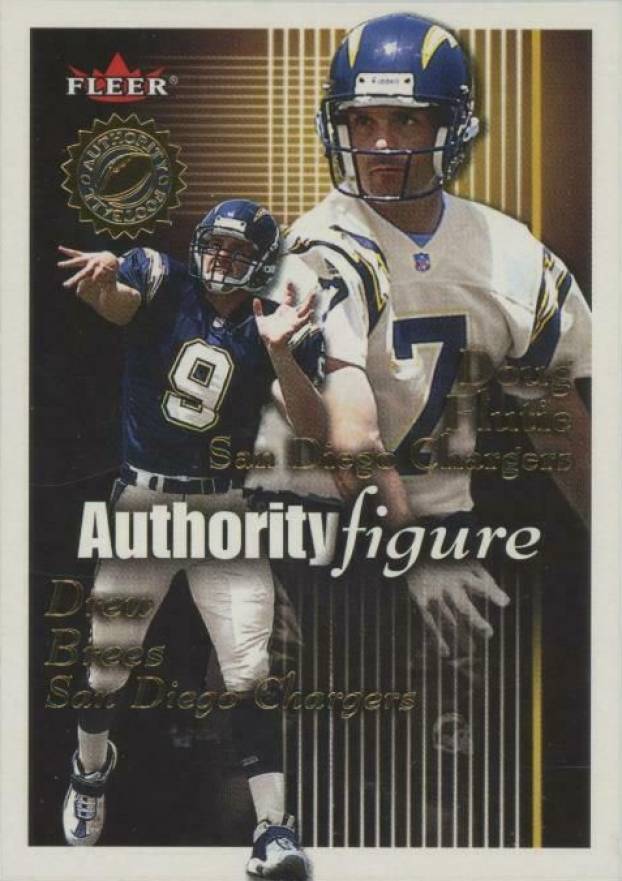 2001 Fleer Authority Authority Figure Doug Flutie/Drew Brees #2 Football Card