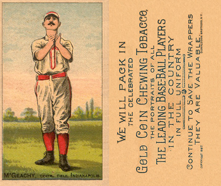 1887 Buchner Gold Coin Jack McGeachy # Baseball Card