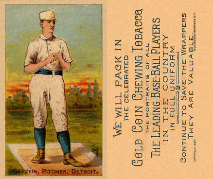 1887 Buchner Gold Coin Charlie Getzein # Baseball Card