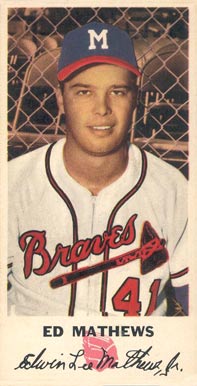 1954 Johnston Cookies Braves Ed Mathews #41 Baseball Card