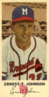 1954 Johnston Cookies Braves Ernest T. Johnson #32 Baseball Card