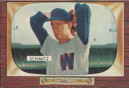 1955 Bowman Johnny Schmitz #105 Baseball Card