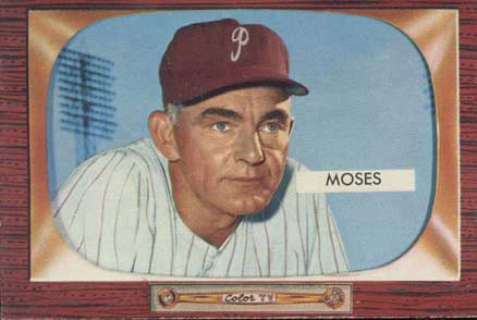 1955 Bowman Wally Moses #294 Baseball Card