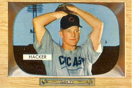 1955 Bowman Warren Hacker #8 Baseball Card