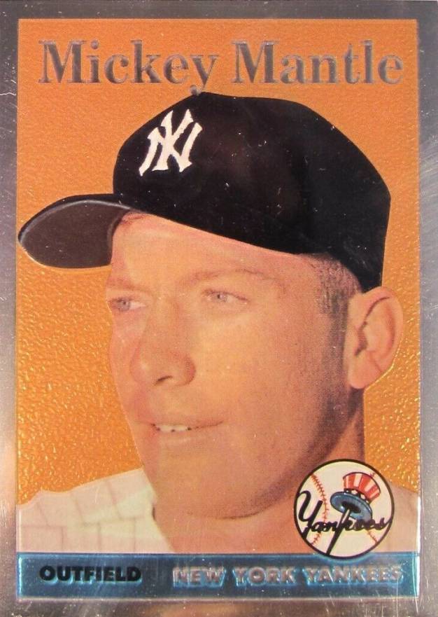 1996 Topps Mantle Finest 1958 Topps Reprint #8 Baseball Card