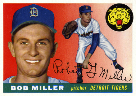Stored in a Clear Rigid Plastic Protective Sleeve Bob Miller Detroit Tigers-Pitcher 1954 Topps Baseball Card No 241