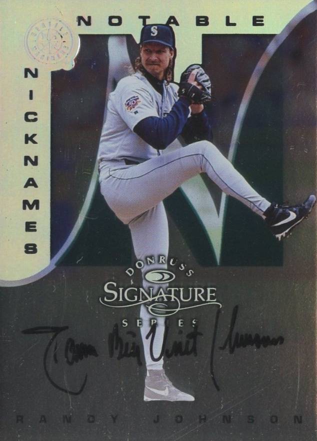 1997 Donruss Signature Notable Nicknames Randy Johnson # Baseball Card