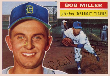 Stored in a Clear Rigid Plastic Protective Sleeve Bob Miller Detroit Tigers-Pitcher 1954 Topps Baseball Card No 241