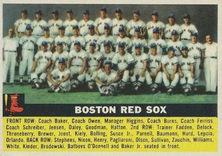 1956 Topps Boston Red Sox #111w Baseball Card