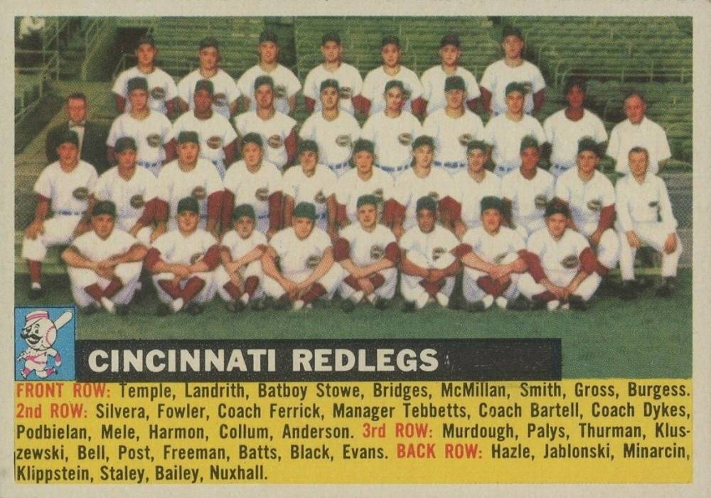 1956 Topps Cincinnati Redlegs #90wL Baseball Card