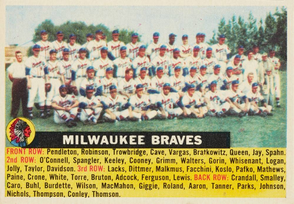 1956 Topps Milwaukee Braves #95wc Baseball Card
