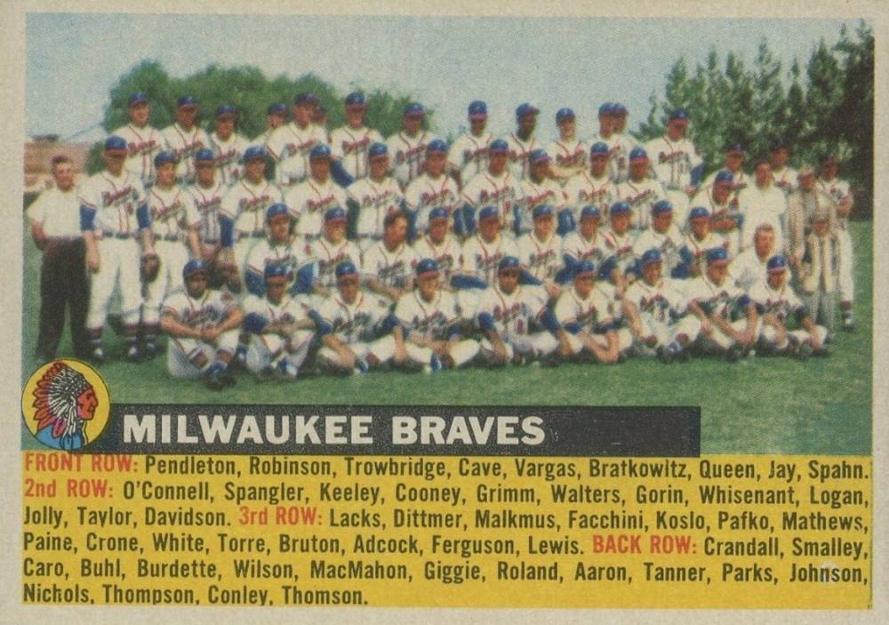 1956 Topps Milwaukee Braves #95wL Baseball Card