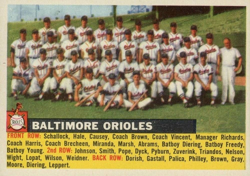 1956 Topps Baltimore Orioles #100wL Baseball Card