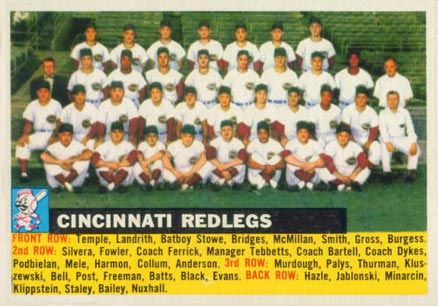 1956 Topps Cincinnati Redlegs #90gL Baseball Card