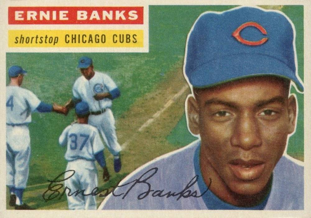 Starting Lineup Card CHICAGO CUBS 1989  ERNIE BANKS "Baseball Greats" 