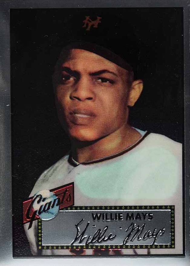 1997 Topps Willie Mays Finest 1952 Topps Reprint #2 Baseball Card
