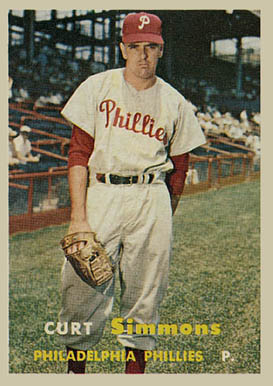 1957 Topps Curt Simmons #158 Baseball Card