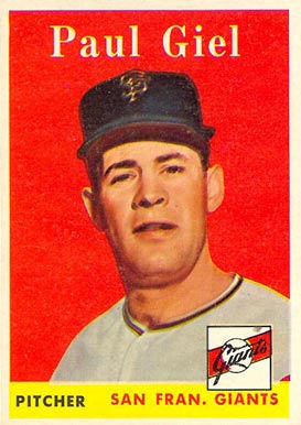 1958 Topps Paul Giel #308 Baseball Card