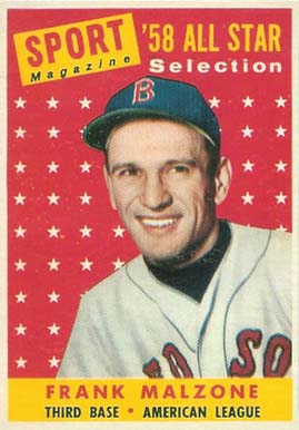 1958 Topps Frank Malzone #481 Baseball Card