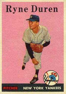 EX Yankees 1961 Topps # 356 Ryne Duren New York Yankees Deans Cards 5 Baseball Card 