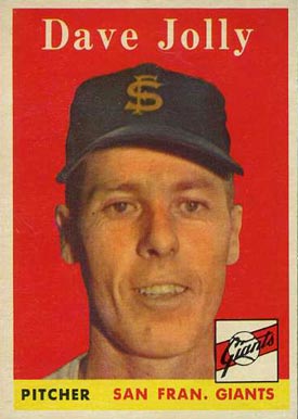 1958 Topps Dave Jolly #183 Baseball Card