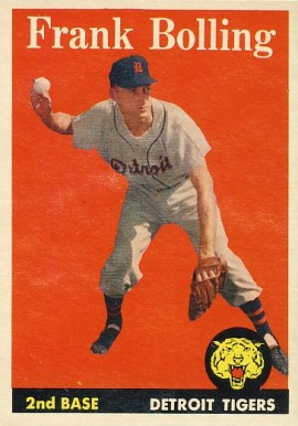 Baseball Card 1959 Topps # 280 Frank Bolling Detroit Tigers EX Tigers 