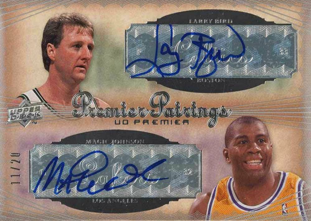 2007 Upper Deck Premier Premier Pairings Autographs Larry Bird/Magic Johnson #PP-JB Basketball Card