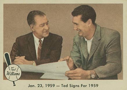 1959 Fleer Ted Williams Jan, 23, 1959-Ted Signs For 1959 #68 Baseball Card