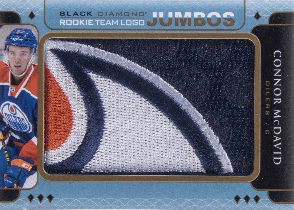 2015 Upper Deck Black Diamond Rookie Team Logo Jumbo Patch Connor McDavid #RTLCM Hockey Card