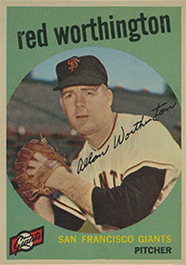 1959 Topps Red Worthington #28 Baseball Card
