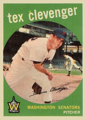 1959 Topps Tex Clevenger #298 Baseball Card