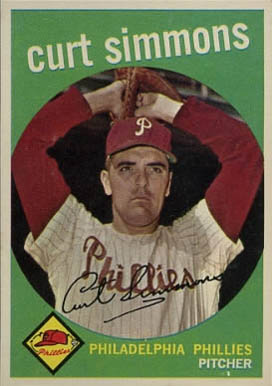 1959 Topps Curt Simmons #382 Baseball Card