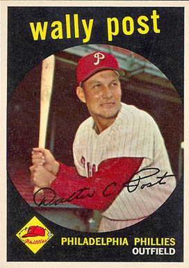 1959 Topps Wally Post #398 Baseball Card
