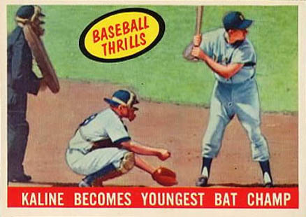 1959 Topps Kaline Becomes Youngest Batting Champ #463 Baseball Card