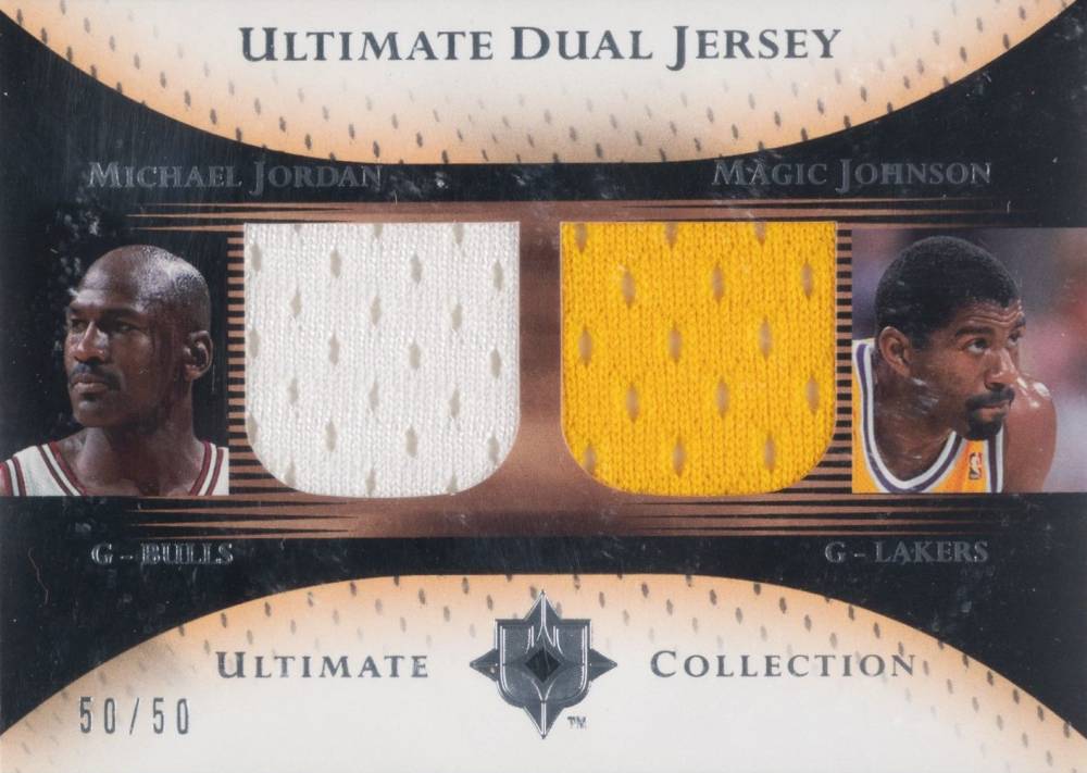 2005 Ultimate Collection Dual Game Jersey Michael Jordan/Magic Johnson #DJ-MM Basketball Card