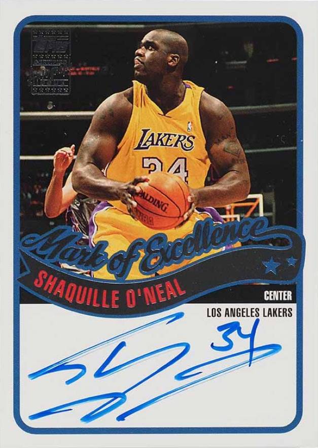 2003  Topps Mark of Excellence Autographs Shaquille O'Neal #SO Basketball Card