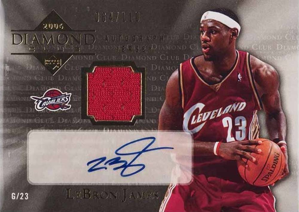 2006 Upper Deck Diamond Club Autograph Jersey LeBron James #2006DC Basketball Card