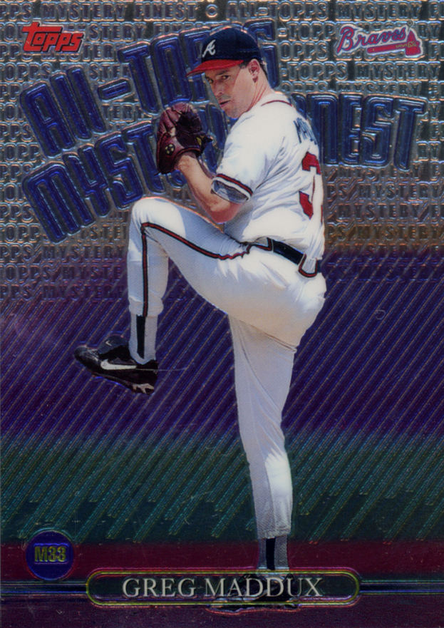 1999 Topps All-Topps Mystery Finest Greg Maddux #M33 Baseball Card