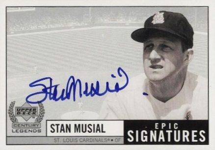 1999 Upper Deck Century Legends Epic Signatures Stan Musial #SM Baseball Card