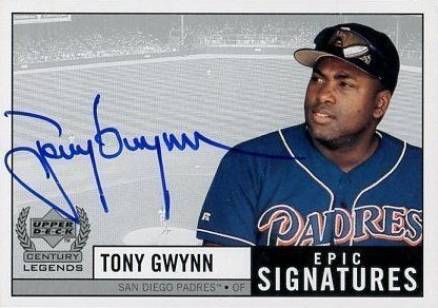 1999 Upper Deck Century Legends Epic Signatures Tony Gwynn #TG Baseball Card
