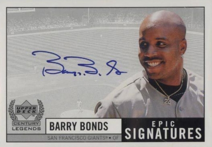 1999 Upper Deck Century Legends Epic Signatures Barry Bonds #BB Baseball Card