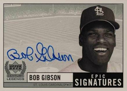 1999 Upper Deck Century Legends Epic Signatures Bob Gibson #BG Baseball Card