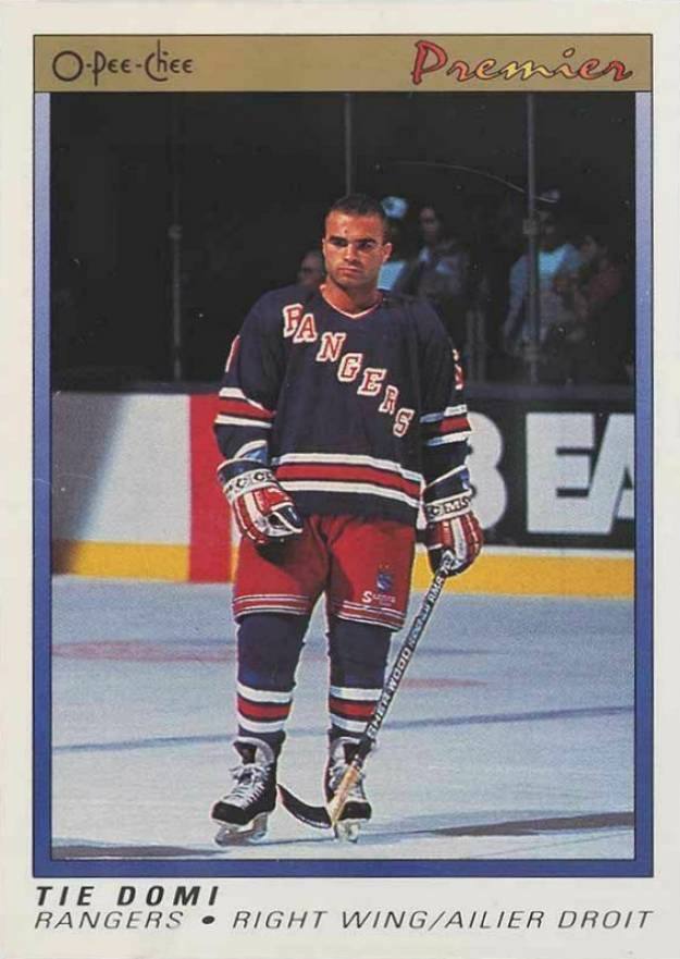 1990 O-Pee-Chee Premier Tie Domi #25 Hockey Card