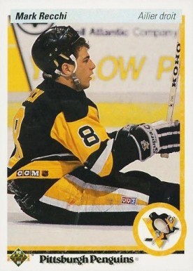 1990 Upper Deck French Mark Recchi #178 Hockey Card